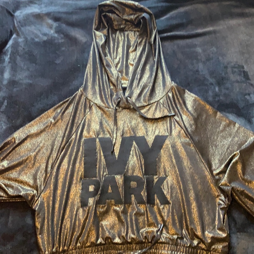Metallic gold Ivy Park cropped hoodie
